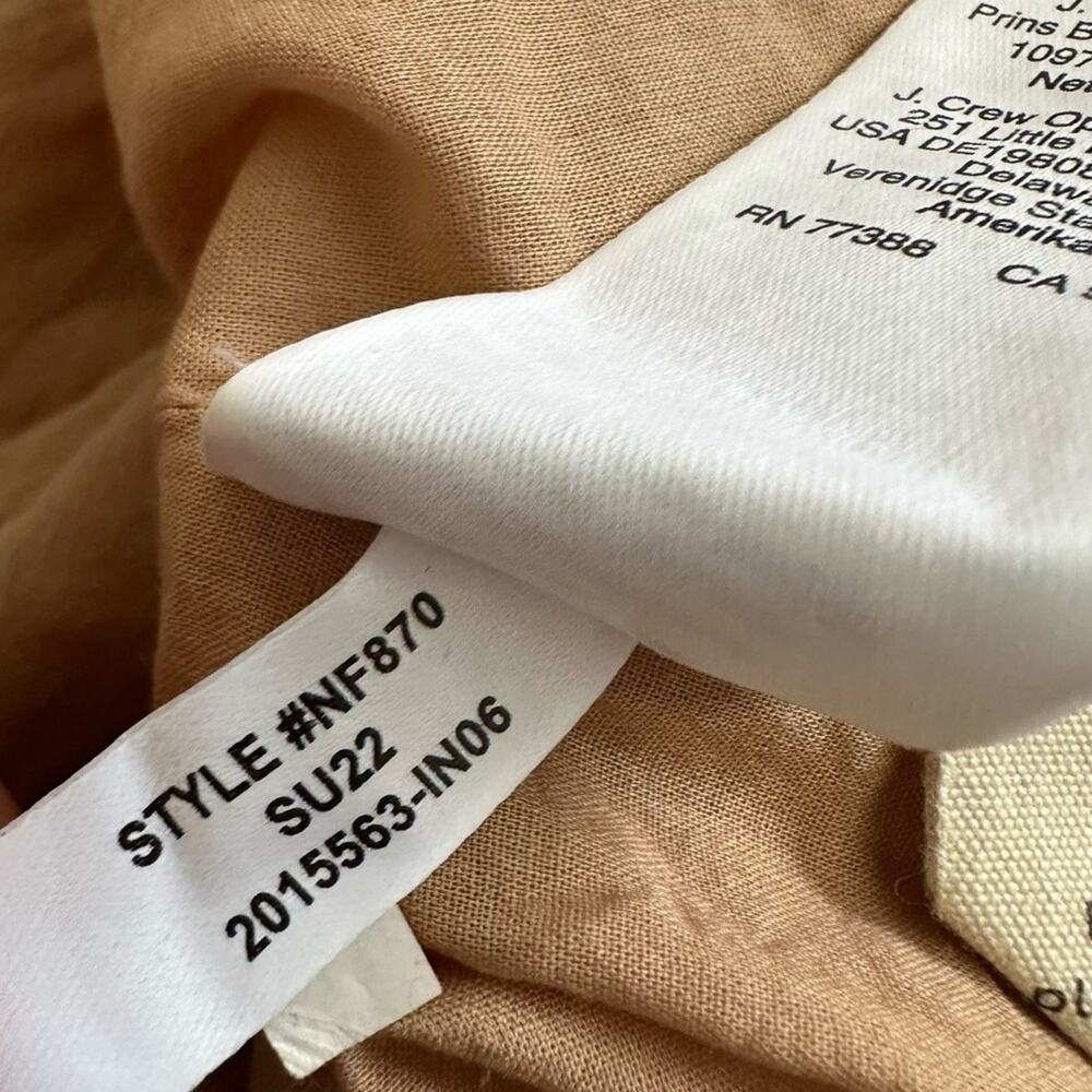 Madewell Seersucker Puff-Sleeve Cutout Mini Dress in Seed Khaki Style NF870 NEW - Picture 9 of 9
